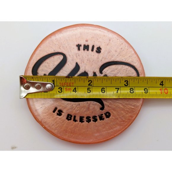 Set of 4 Sweet Sentiments Coasters and Holder Apricot Handmade NEW - Picture 8 of 8